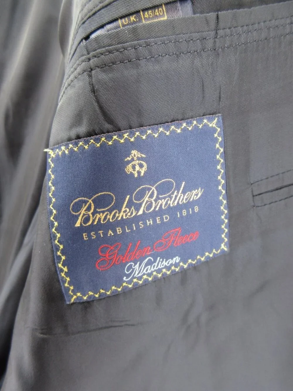 Brooks Brothers Sport Coat 45 Navy Golden Fleece Madison Blazer Italy